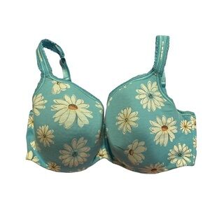 Cacique Underwire T-Shirt Bra 40DDD Daisy Pattern